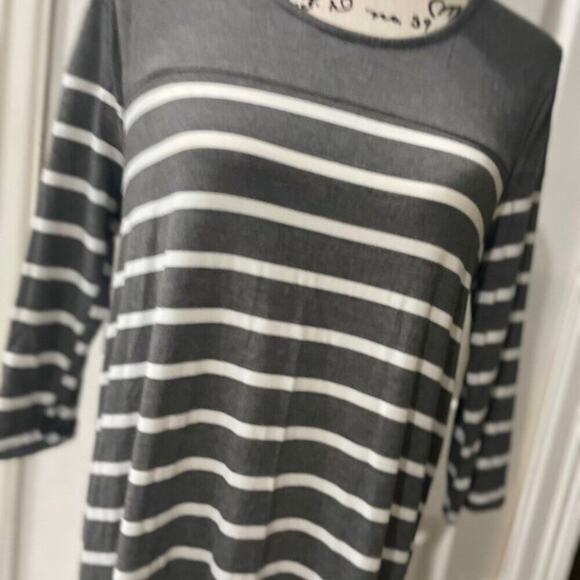 Exist Maxi Dress 3/4 Sleeve Stripe Ribbed Size Medium versatile chic BEACHY - Picture 16 of 16